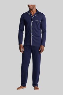 Классическая пижама с длинными рукавами и логотипом Polo Ralph Lauren, синий
