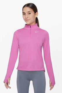 Беговая футболка Dri-FIT с длинными рукавами и молнией 1/2 Nike, розовый