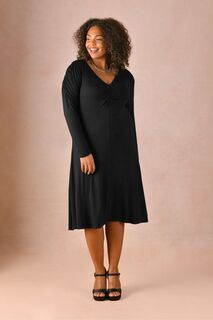 Черное пышное платье с V-образным вырезом и свободное платье из джерси Live Unlimited, черный