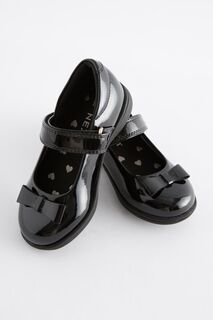 Детские школьные туфли Мэри Джейн с бантиками Next, черный
