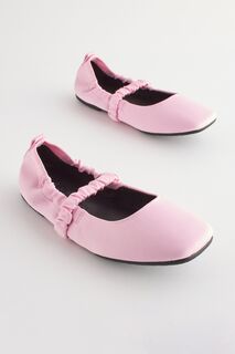 Эластичные туфли Мэри Джейн с квадратным носком Next, розовый