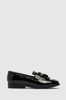 Черные лоферы на шнуровке Schuh, черный