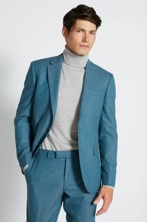 Фланелевой костюм Slim Fit Темно-синяя куртка MOSS, синий