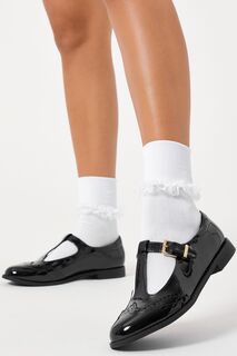 Лакированные школьные туфли Girl в стиле Мэри Джейн Долли на широкую ногу от Lipsy Lipsy, черный