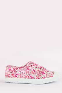 Розовый - Сливовые туфли Liberty Pheobe из парусины Trotters London, розовый