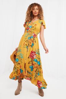 Платье с тропическими цветочными мотивами Joe Browns, желтый