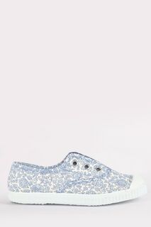 Синие туфли из парусины с узором Liberty Danjo Coast Trotters London, синий