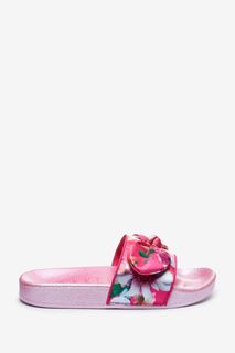 Атласные шлепанцы Baker от Ted Baker с бантом Baker by Ted Baker, розовый