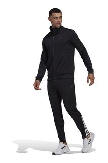 Спортивный костюм приталенного кроя и застежкой-молнией adidas, черный