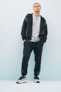 Спортивный костюм с флисовым капюшоном adidas, черный