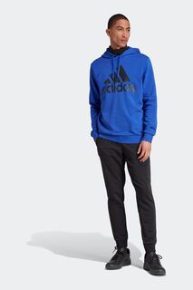 Спортивный костюм из махры с крупным логотипом adidas, синий