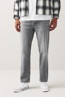 Настоящие эластичные прямые джинсы Next, серый