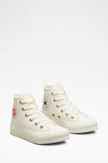 Белые детские винтажные кроссовки Converse с высоким берцем Eva Lift Converse, белый