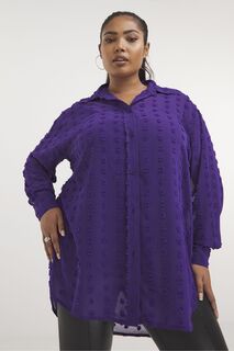 Рубашка из жоржета фиолетового цвета с текстурой добби Simply Be, фиолетовый