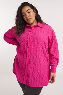 Розовая фактурная рубашка свободного кроя Simply Be, розовый