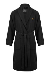 Премиальный черный халат с вафельной текстурой Lyle &amp; Scott, черный