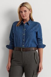 Синяя джинсовая рубашка Curve Lauren Ralph Lauren, синий