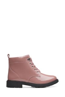 Лакированные туфли на шнуровке Multi Fit Astrol Clarks, розовый
