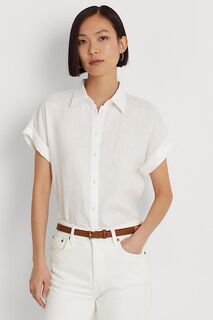 Льняная рубашка Broono с пуговицами спереди Lauren Ralph Lauren, белый