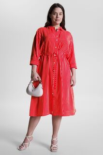Красное платье-футболка Curve Tommy Hilfiger, красный