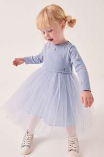 Платье-пачка с длинными рукавами и принтом Next, фиолетовый