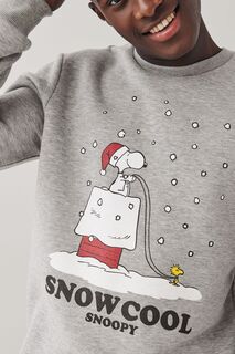 Рождественский свитшот Snoopy Peanuts Next, серый