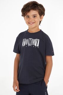 Синяя футболка с логотипом Tommy Tommy Hilfiger, синий
