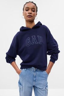 Мягкая винтажная толстовка с длинными рукавами и арочным логотипом Gap, синий