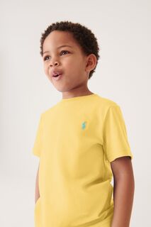 Хлопковая футболка для мальчика с логотипом Polo Ralph Lauren, желтый
