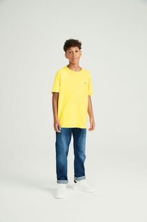 Хлопковая футболка для мальчика с логотипом Polo Ralph Lauren, желтый