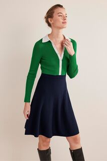 Трикотажное мини-платье в рубчик Boden, зеленый