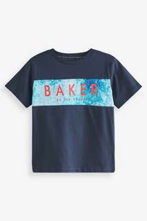 Темно-синяя футболка с графикой Baker by Ted Baker, синий