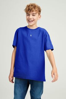 Футболка для мальчика с небольшим логотипом в виде хвостика Polo Ralph Lauren, синий