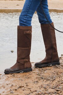 Длинные непромокаемые кожаные ботинки Performance Signature для конного спорта Next, коричневый