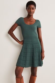Вязаное мини-платье Зеленая деталь Boden, зеленый