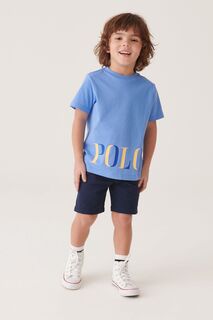 Синяя рубашка-поло для мальчиков с логотипом Polo Ralph Lauren, синий