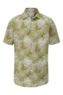 Приталенная повседневная рубашка из хлопка с тропическим принтом Skopes