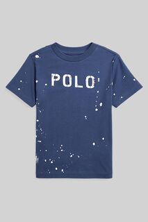 Рубашка-поло для мальчика темно-синего цвета с логотипом Polo Ralph Lauren, синий
