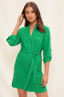 Мини-платье-рубашка с завязанным поясом Friends Like These, зеленый