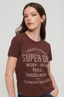 Архивная футболка с графикой и надписью Superdry, коричневый