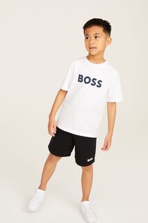 Футболка с короткими рукавами и логотипом BOSS, белый