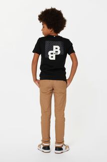 Черная футболка с логотипом на груди BOSS, черный