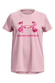 Розовая футболка Youth Techsolid с принтом Under Armour, розовый