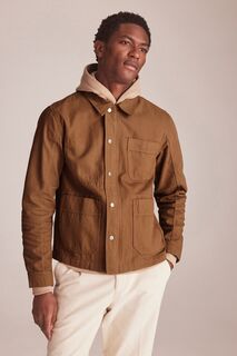 Хлопковая куртка-рубашка в рабочем стиле Next, коричневый