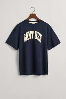 Футболка Gant USA свободного кроя с логотипом GANT, синий