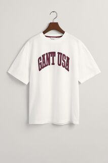 Футболка Gant USA свободного кроя с логотипом GANT, белый