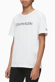 Белая футболка для мальчика Calvin Klein, белый