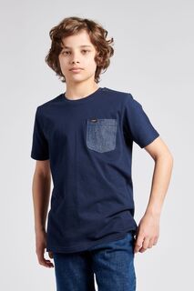 Классическая футболка для мальчика с джинсовым карманом Lee, синий
