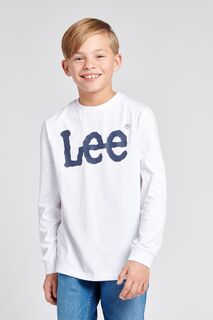 Классическая футболка для мальчика с длинными рукавами Lee, белый