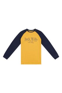 Желтая футболка реглан Jack Wills, желтый